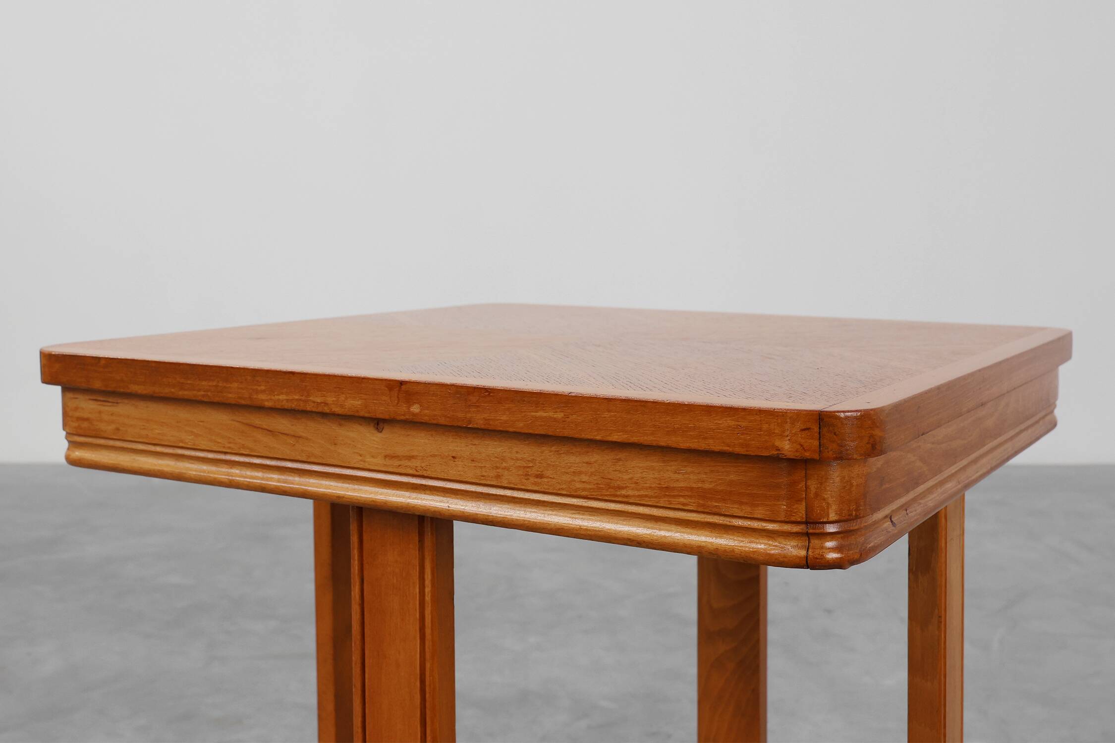 Belgian Art Deco side table with geometric top, ca. 1920