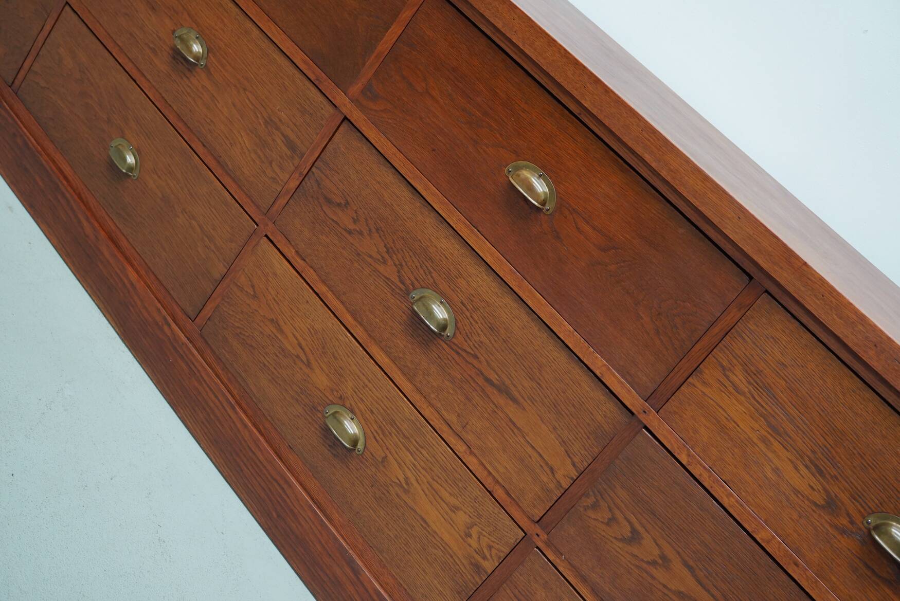 Large Vintage Dutch Oak Art Deco Shop Cabinet / Sideboard, 1930s