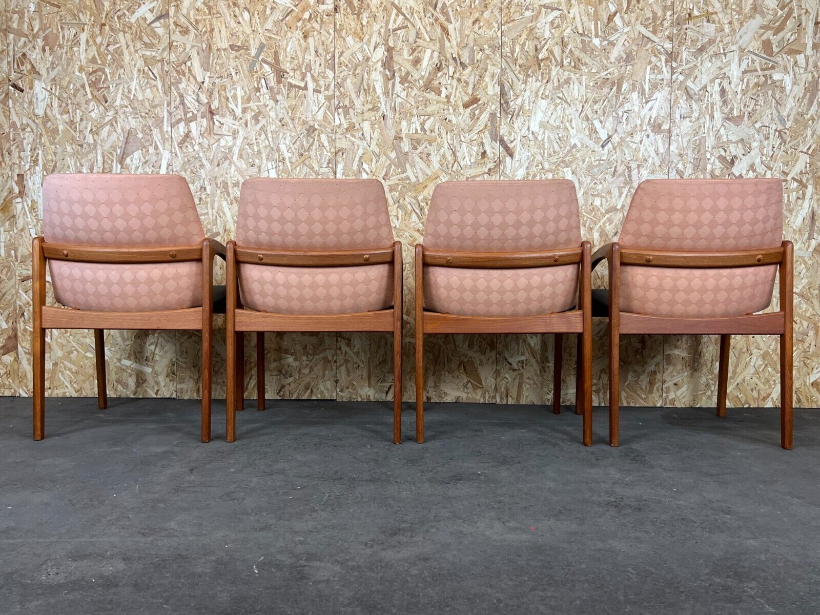 Teak dining chairs model 23 by Henning Kjaernulf for Korup Stolefabric