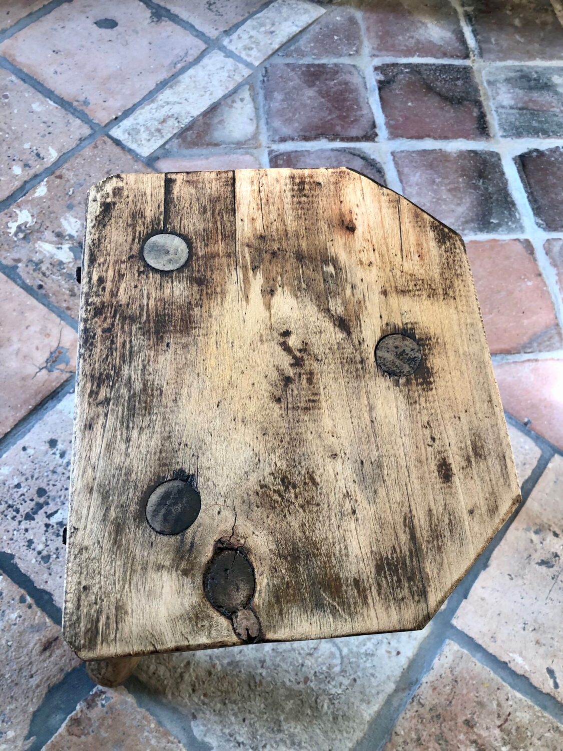 Renovated tripod farm stool