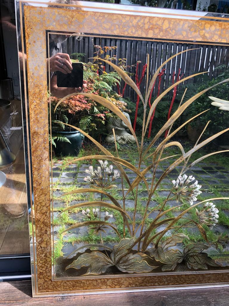 Mirror decorated with birds