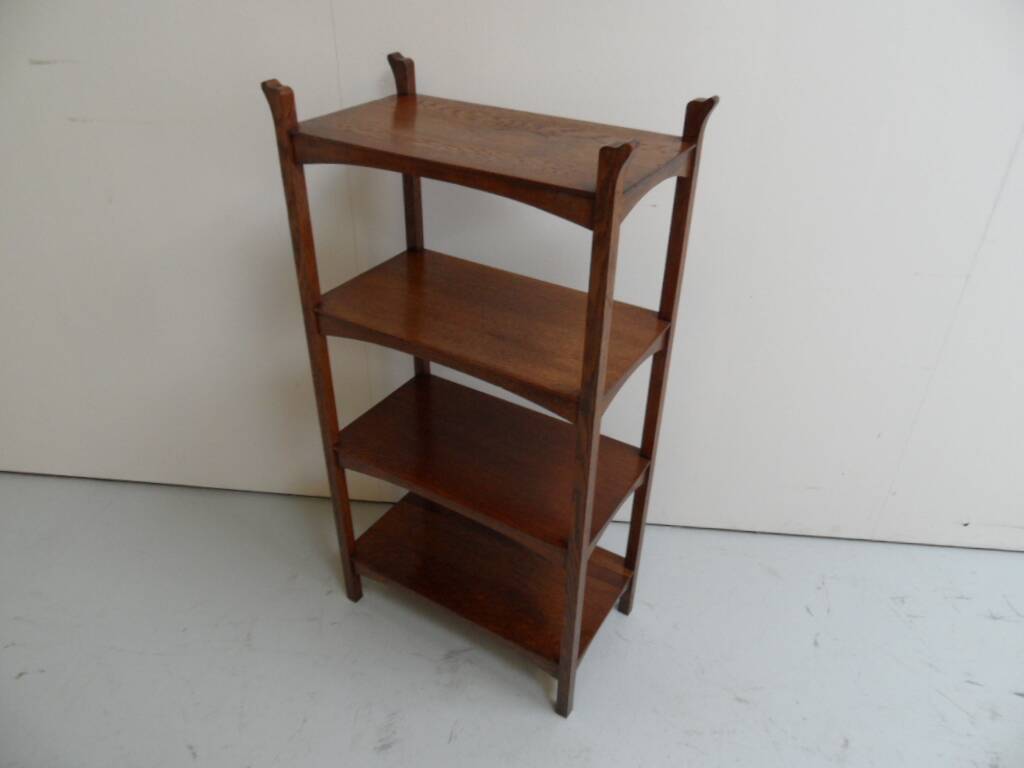 Art Nouveau Jugendstil oak open bookcase  etagere