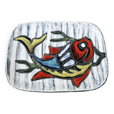 Small Vintage Ceramic Hand Painted Fish Serving Presentation Dish
