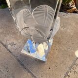 LALIQUE Vase France "Floréal" Satin and Clear Crystal — Signed