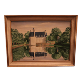 Oil on canvas signed-château de flers