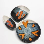 Rare set of three Elchinger Atelier ceramic bowls. France, 1950.