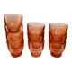 Set of 10 60s pink glass water glasses