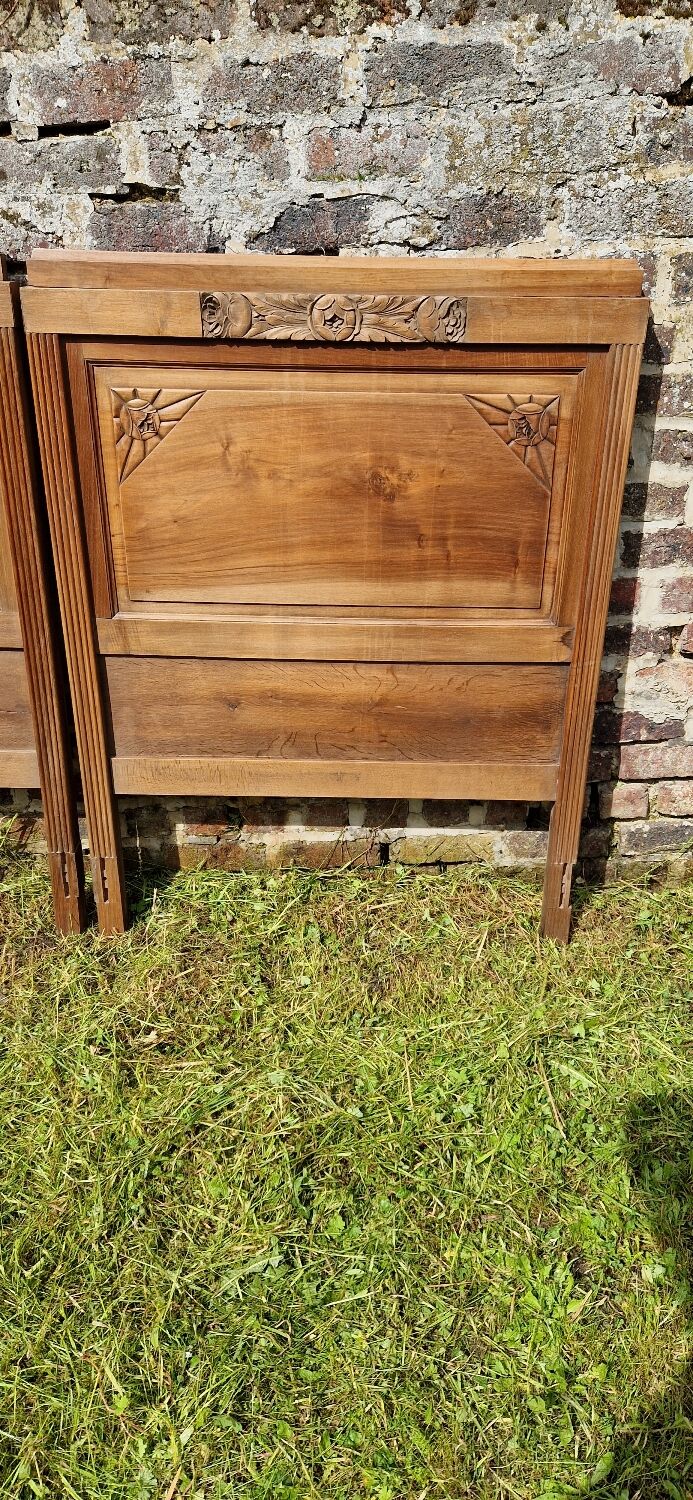 Pair of walnut headboard