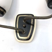 Mid-century Italian brass and opaline glass sconces. Set of two