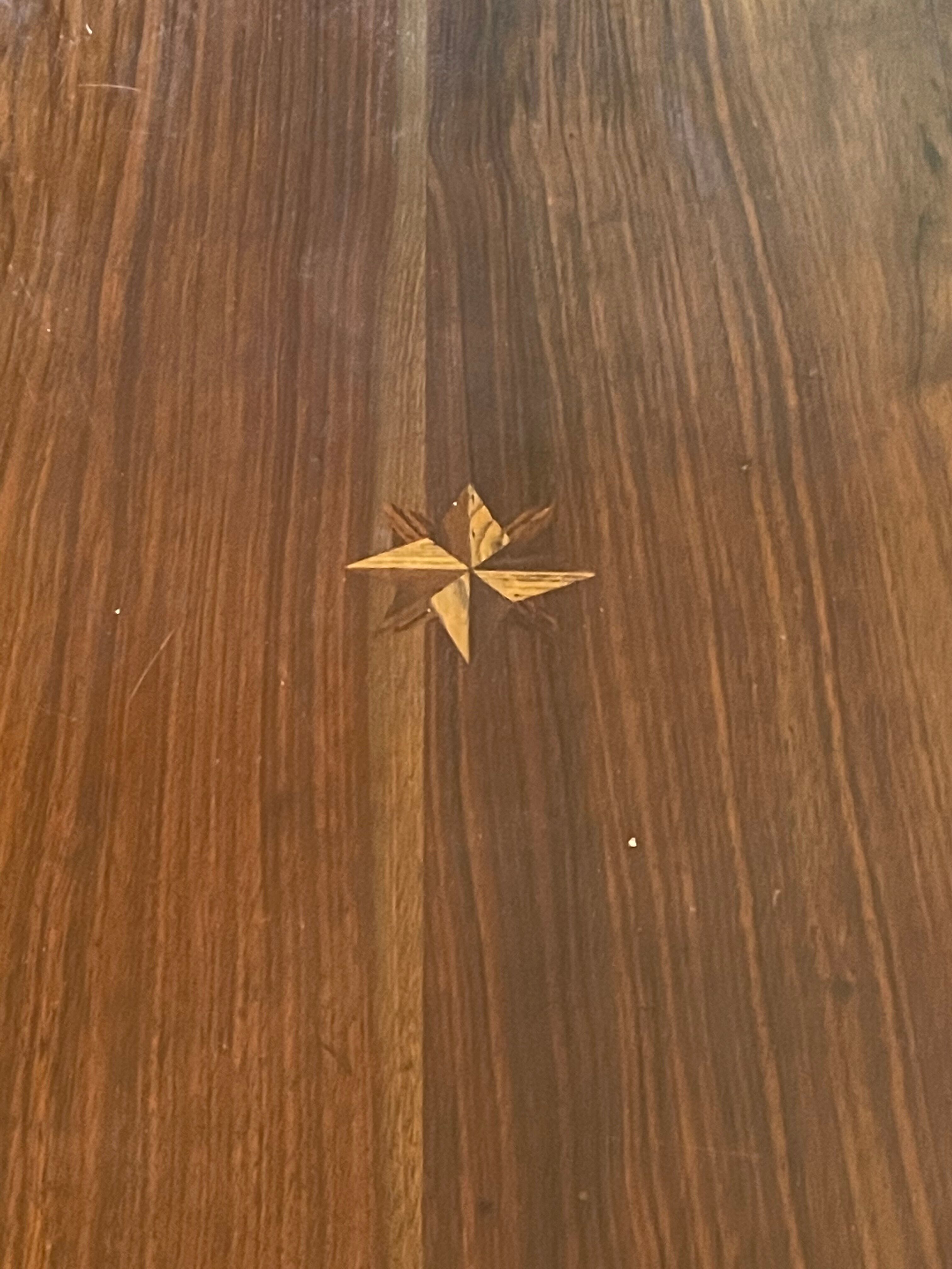 Walnut desk marquetry