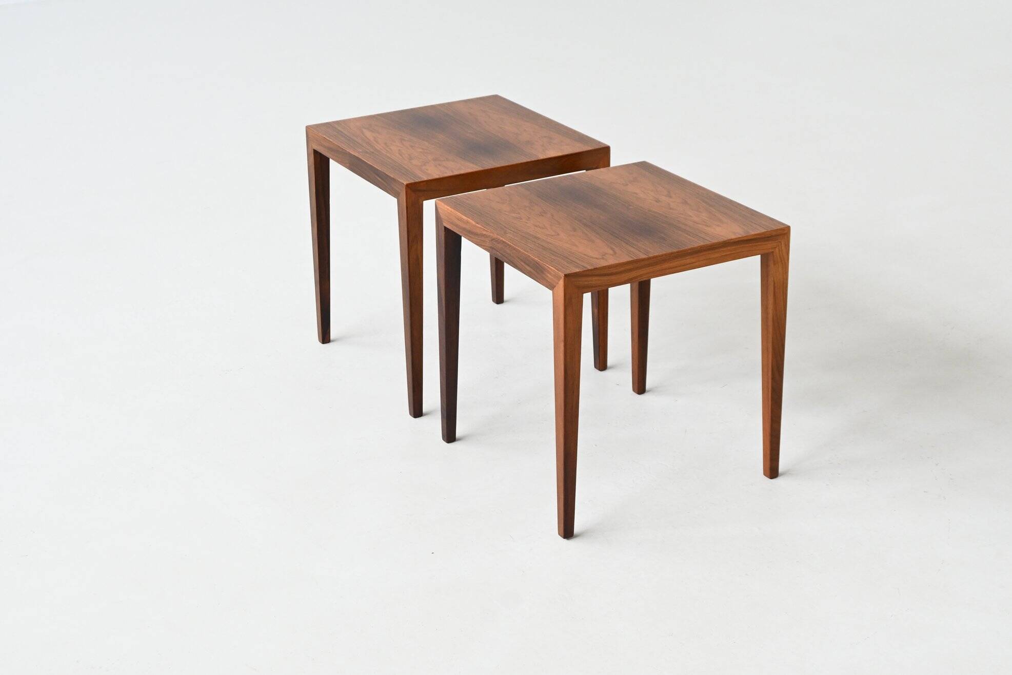 Severin Hansen pair of side tables in rosewood Haslev Denmark 1960