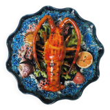 Old Lobster Plate in Barbotine