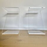 Paire de sellettes Z en plexi transparent