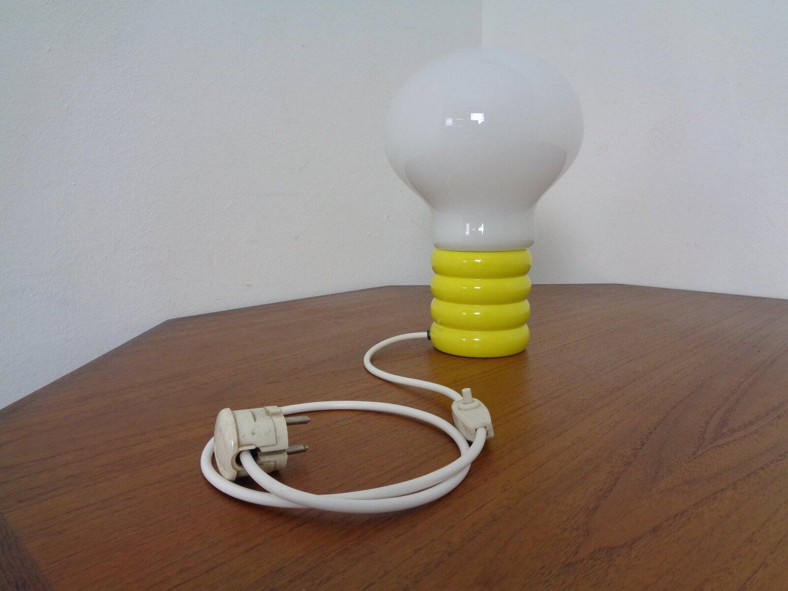 Yellow Opaline Glass Bulb Lamp by Ingo Maurer for M Design, 1960s
