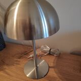 Brushed metal mushroom lamp