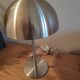Brushed metal mushroom lamp