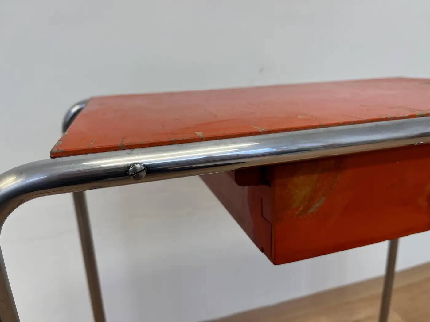 Bauhaus tubular steel chrome table model R12 by Robert Slezak - 1930s