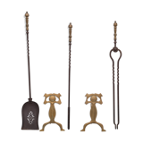 Outils de cheminée en laiton Néerlandais