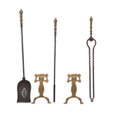 19 Century, Brass Fire Place Tools, Dutch