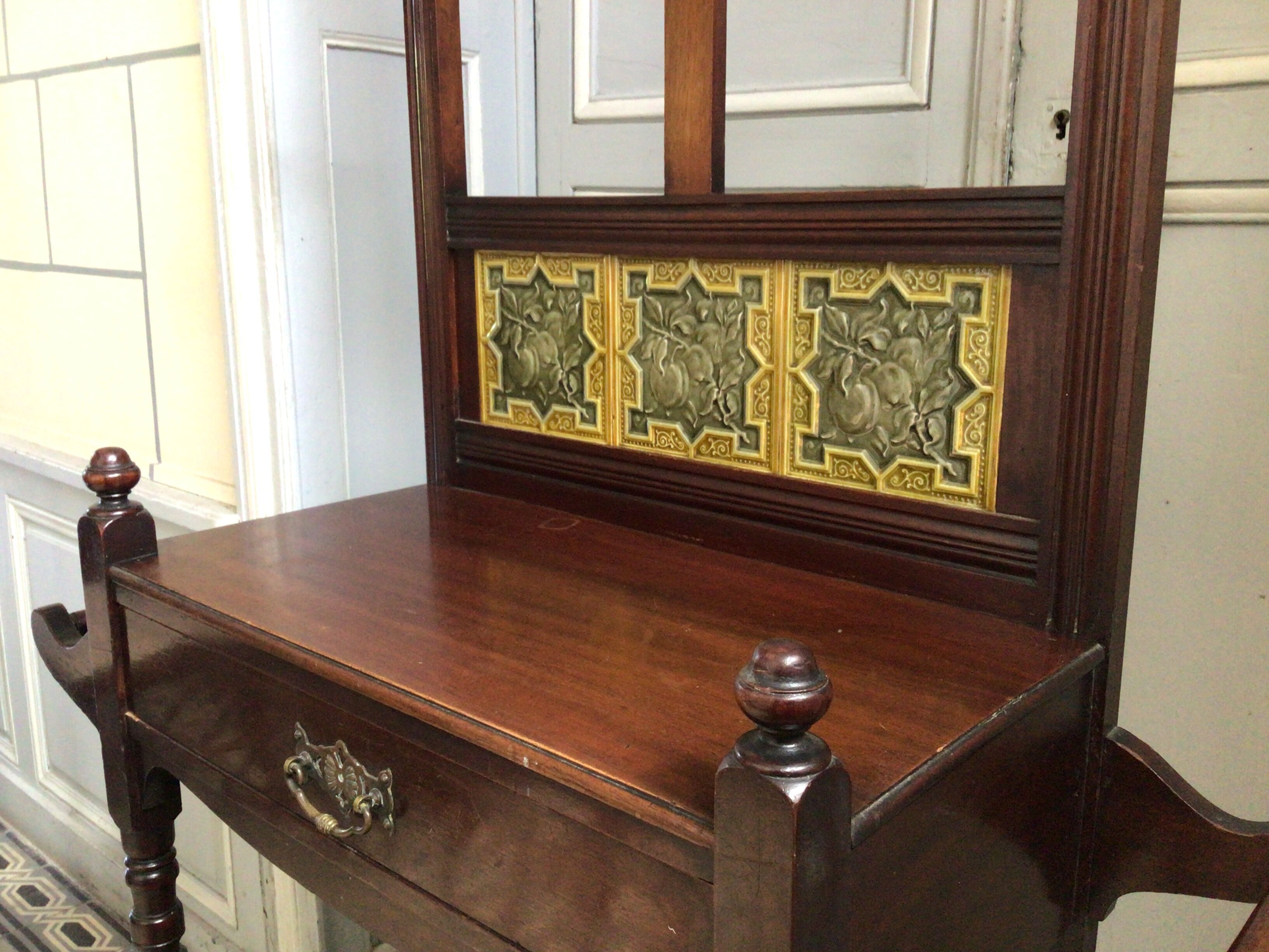 Entrance cloakroom with english coat rack art nouveau