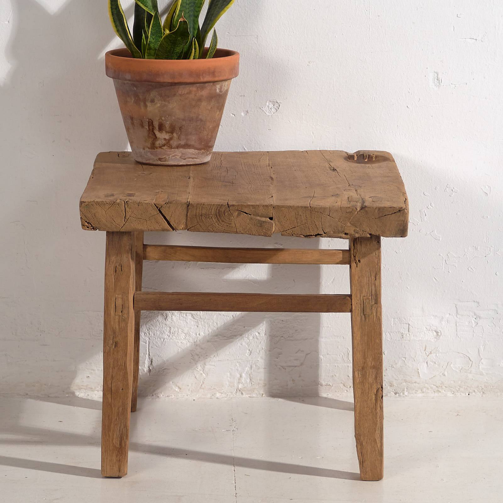 Antique square side table (c.1920) #9