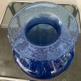 Vase vintage en verre bullé