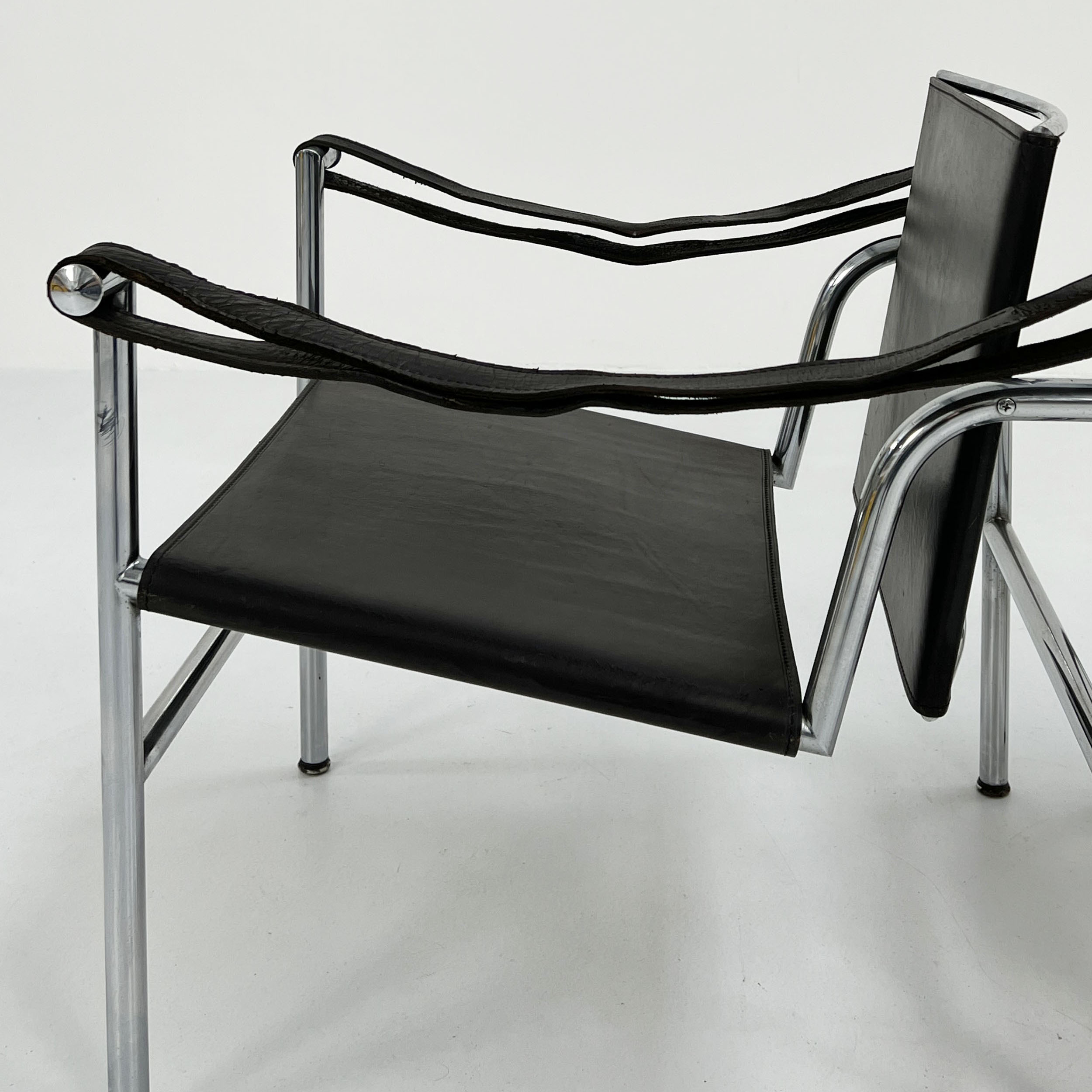 Black LC1 armchair by Le Corbusier for Cassina, 1970