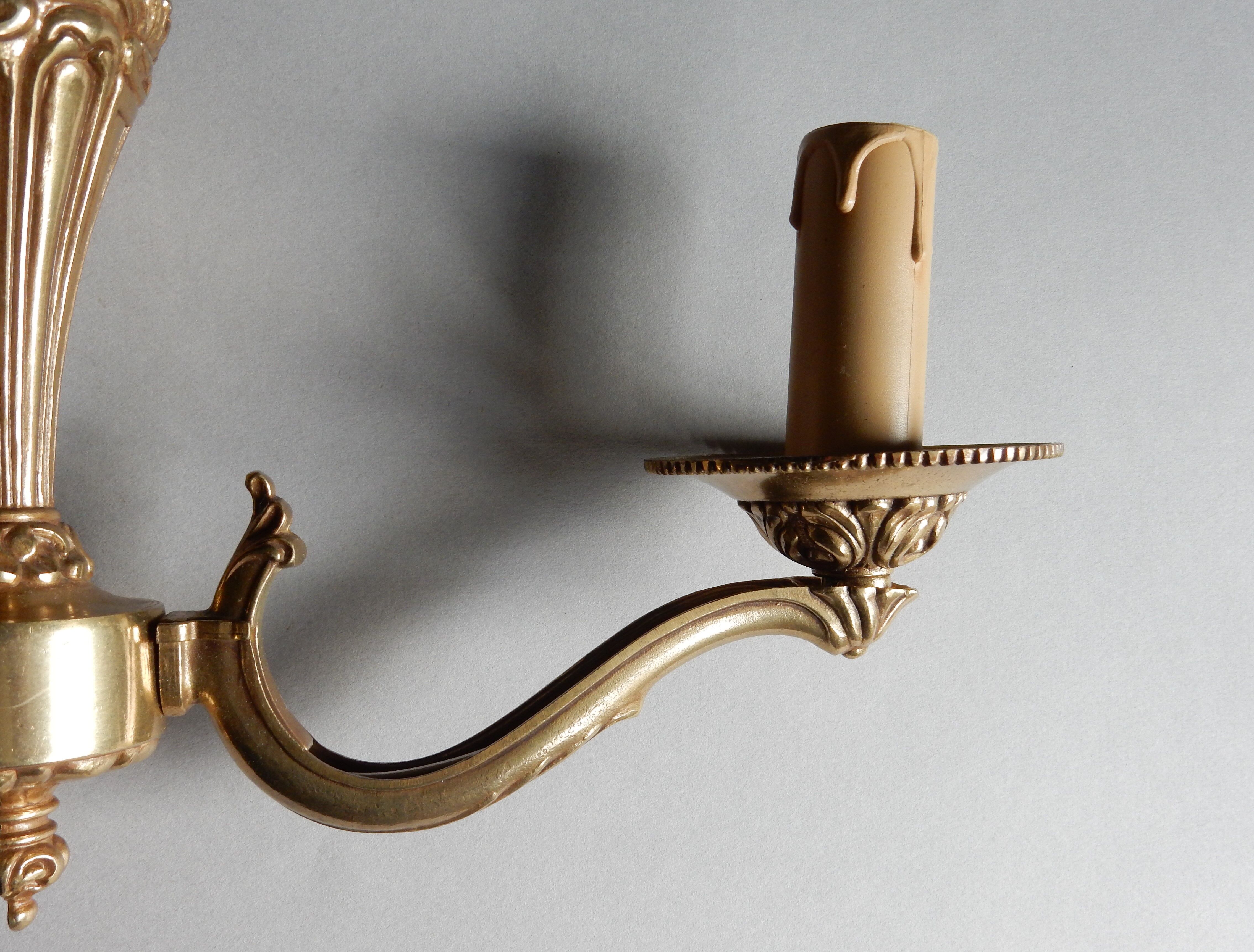 Brass wall lamp chandelier a flame