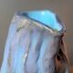 Cruche brutaliste numérotée 52 en terre cuite peinte turquoise et bleue