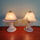 Pair of marbled Murano glass mushroom lamps, 1970s-80s.