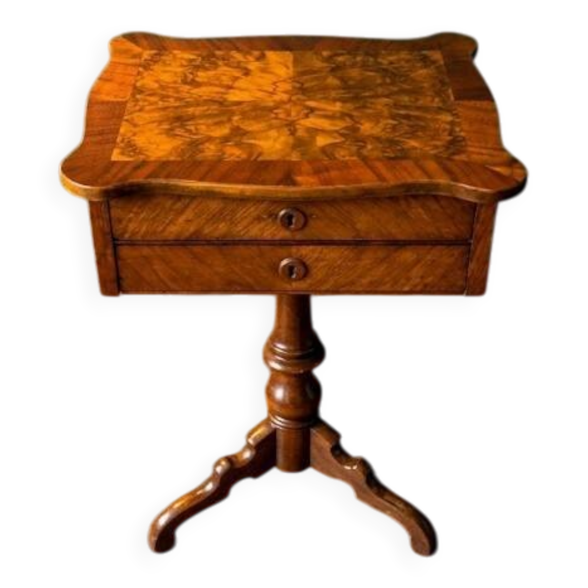 Work table / Chest of drawers with a system in thuya burl and veneer