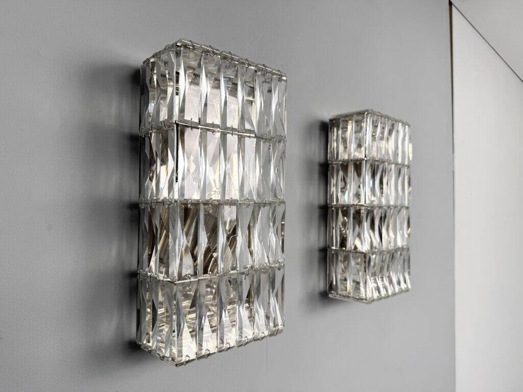 Pair of wall sconces, crystal glass by Bakalowits & Söhne, Austria, 1960s