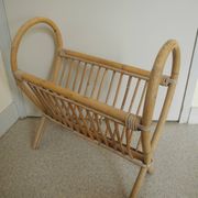 vintage rattan magazine rack