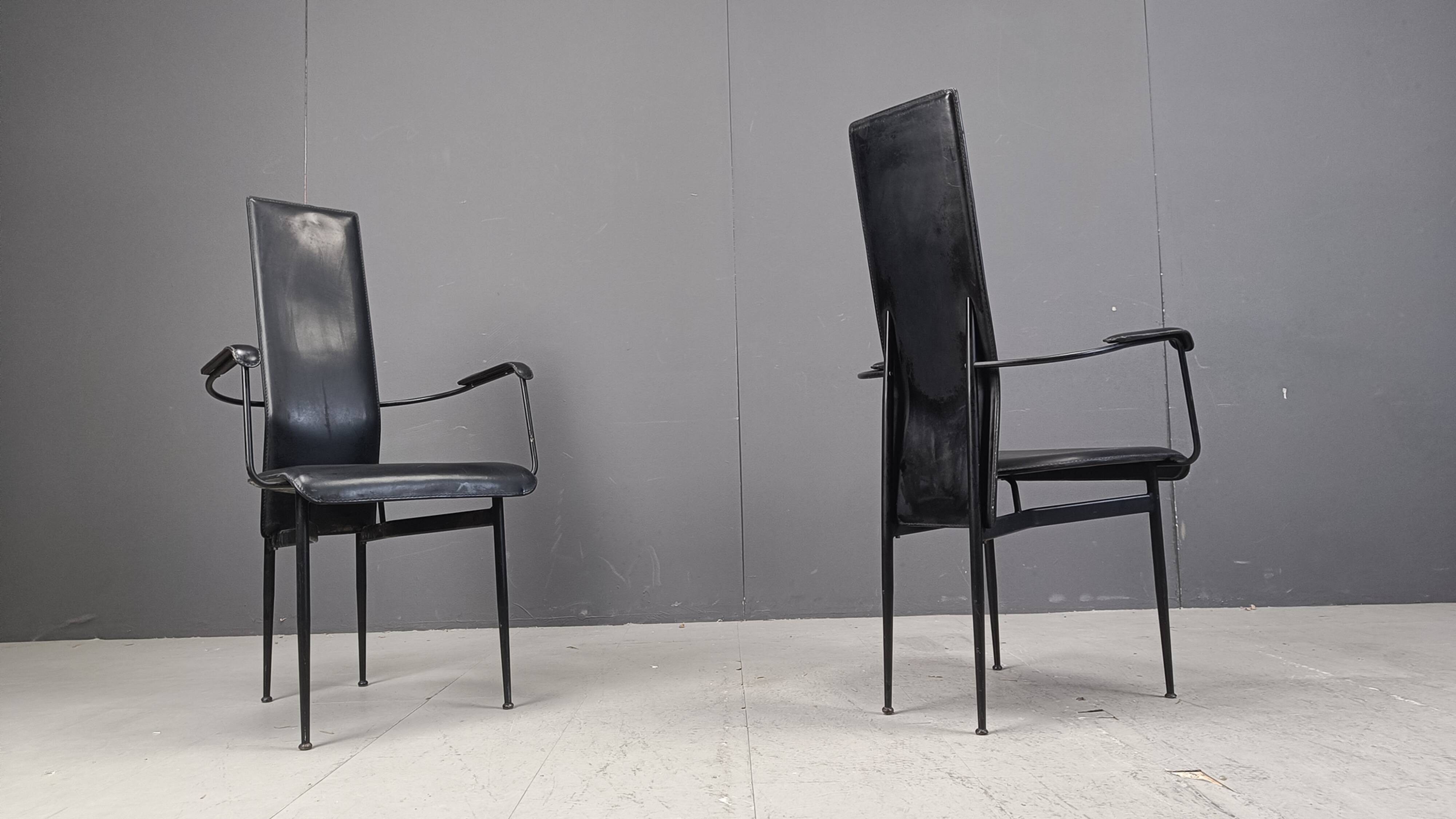 Vintage S44 dining chairs by Giancarlo Vegni for Fasem, set of 4, 1980