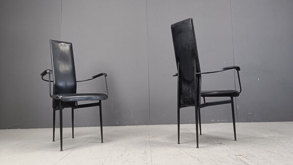 Chaises de salle à manger vintage S44 par Giancarlo Vegni pour Fasem, ensemble de 4, 1980