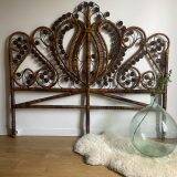 Vintage peacock rattan headboard (150cm)