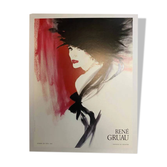 Affiche original Femme de Dos par René Gruau en 1984 - Petit Format - On linen