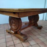 Table year 40 in solid oak in the manner of Victor Courtray
