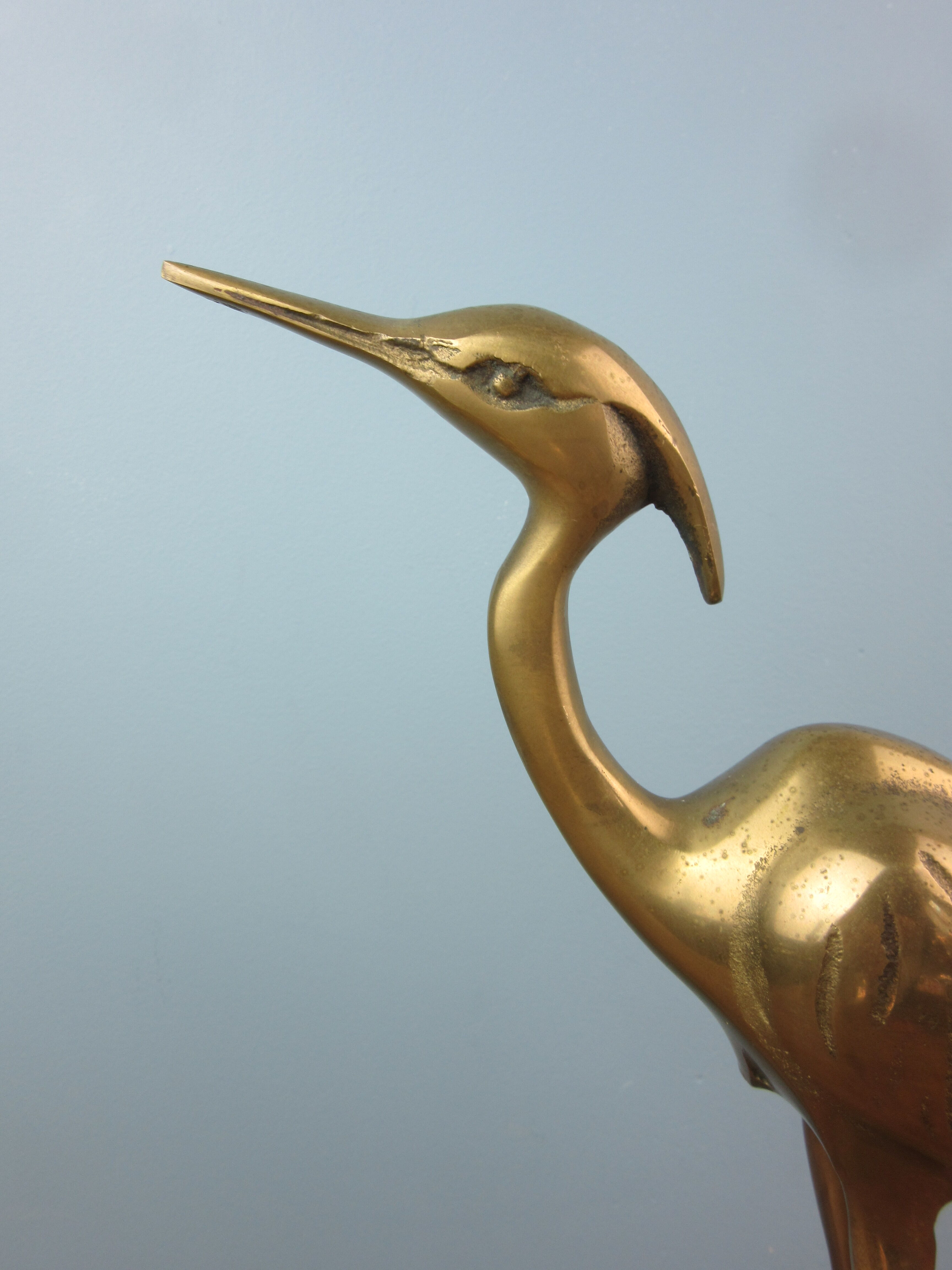 Vintage brass heron