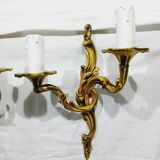Bronze wall light triplet