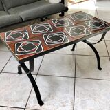 Wrought iron coffee table ceramic 60