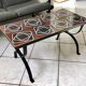 Wrought iron coffee table ceramic 60