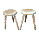 2 tabouret en bois tripode