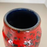 Rare Super Color Crusty Fat Lava Multi-Color Vase Scheurich, Germany WGP, 1970s