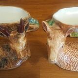 Duo of 2 terrines Michel Caugant Cerf and Biche