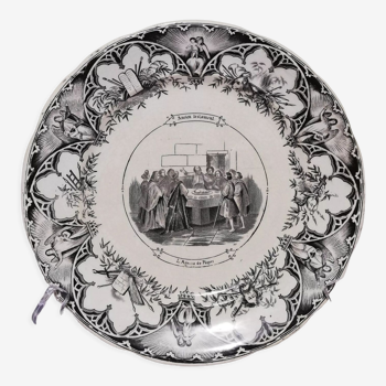 Assiette parlante Sarreguemines "Ancien testament"