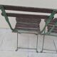 Pair folding garden chairs bistrot 1900 old