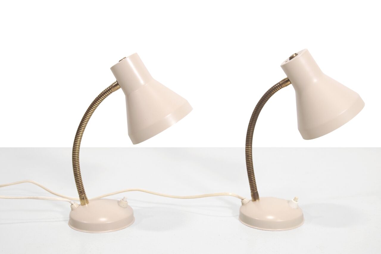Set of two beige vintage table lamps by Hala Zeist