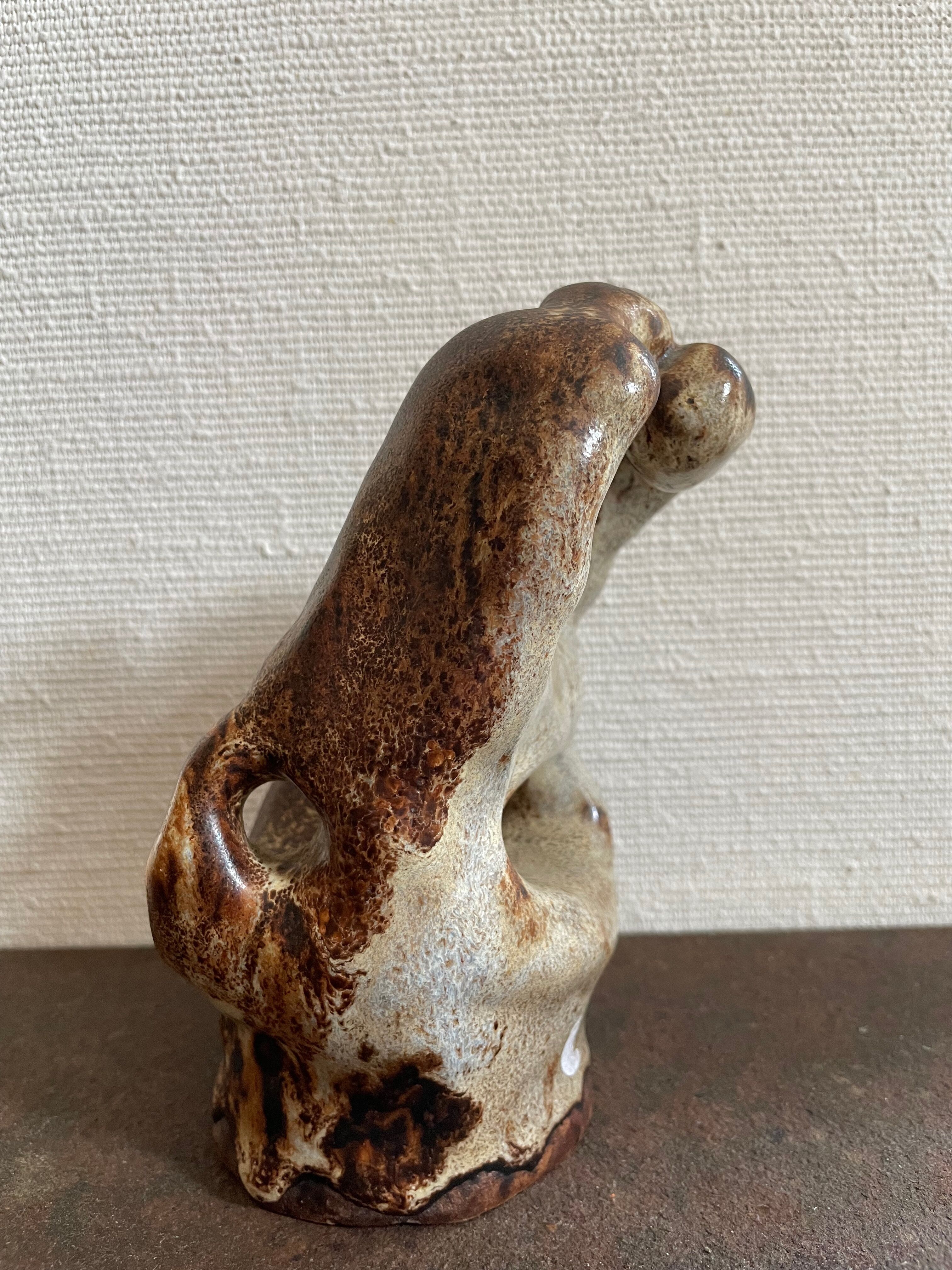 Ceramic sculpture couple that embraces, Rodin XXth