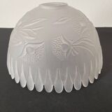 White frosted glass lampshade with flower patterns